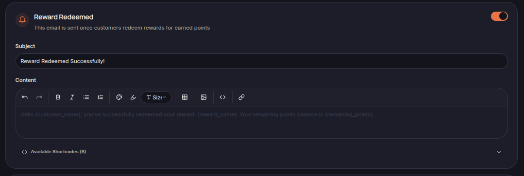 Reward Redeemed