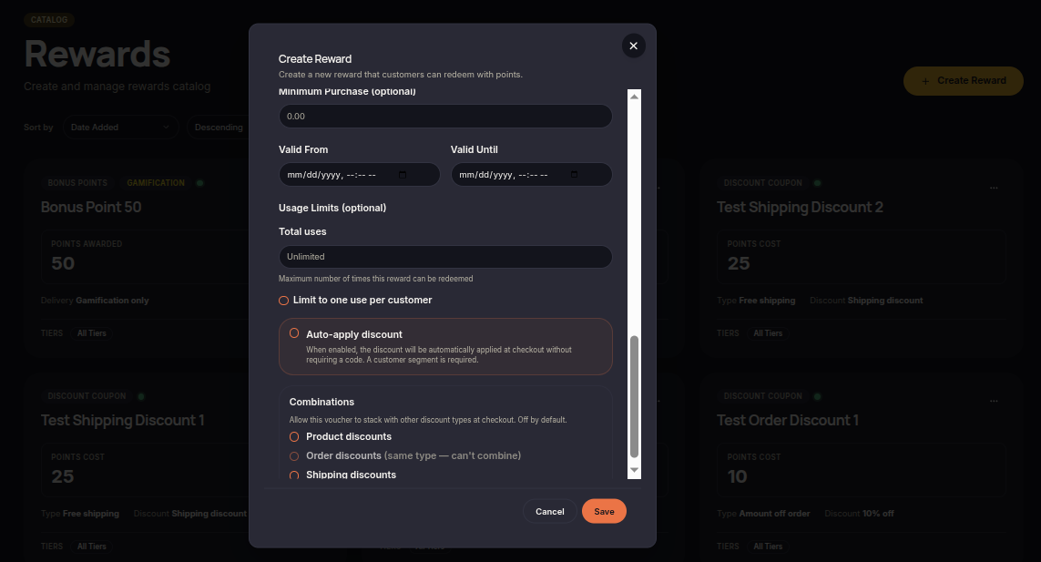 Create Reward 3 Create Reward 3