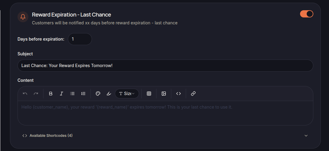 Reward Expiration – Last Chance