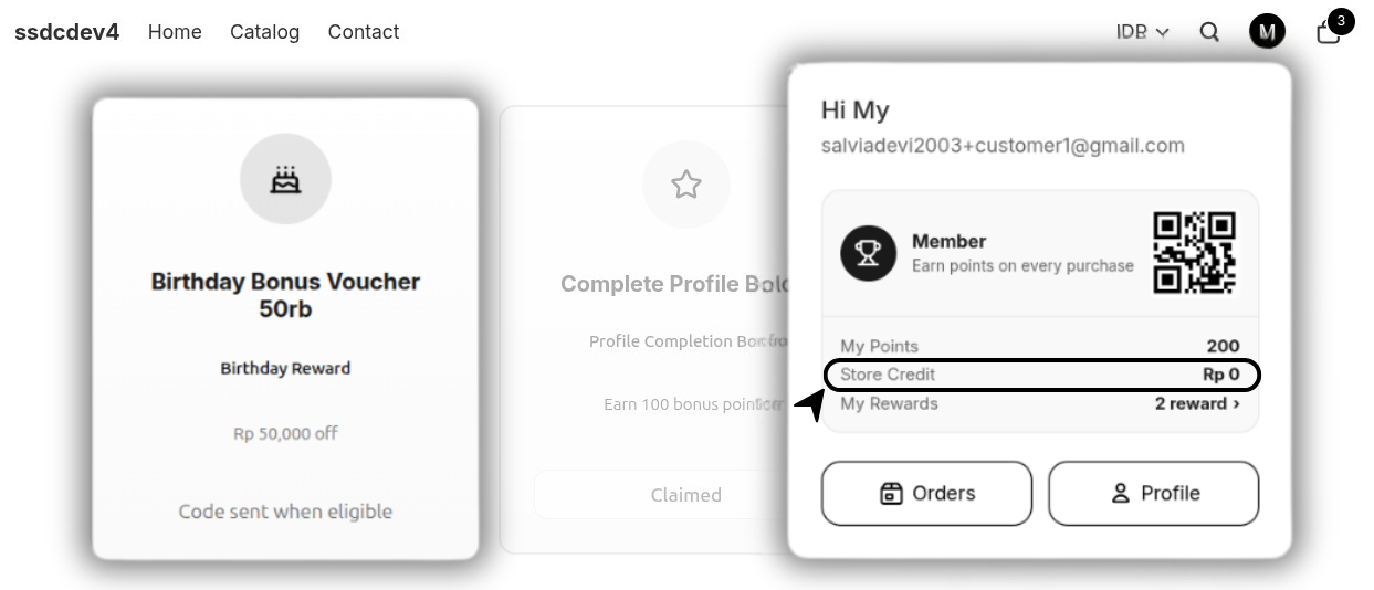 Birthday Reward Store Credit