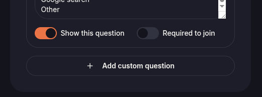 Add custom question